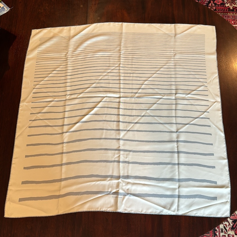 Hermès Silk Scarf - Grey Lines